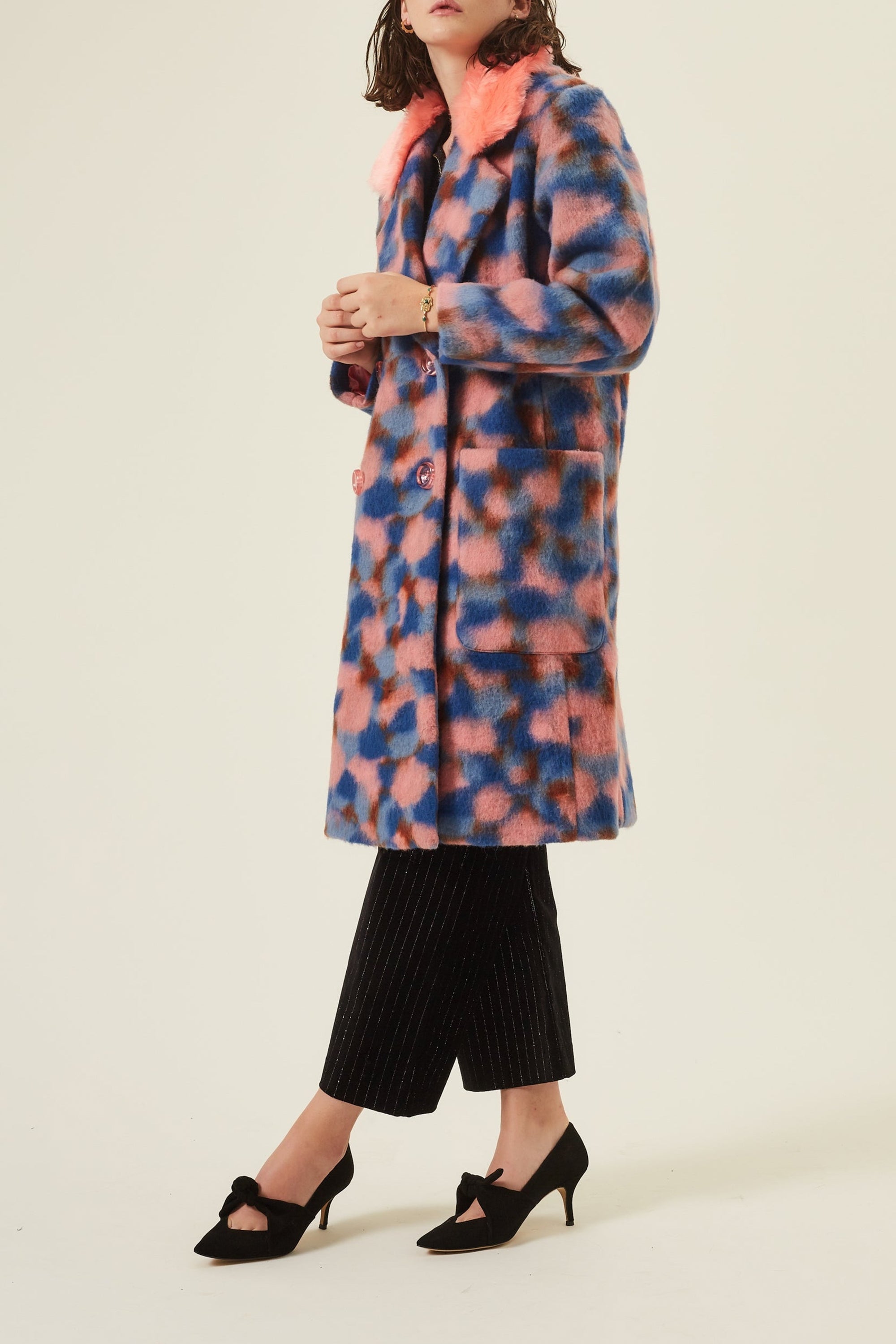 Manteau Camo effet fourrure - Multicolore