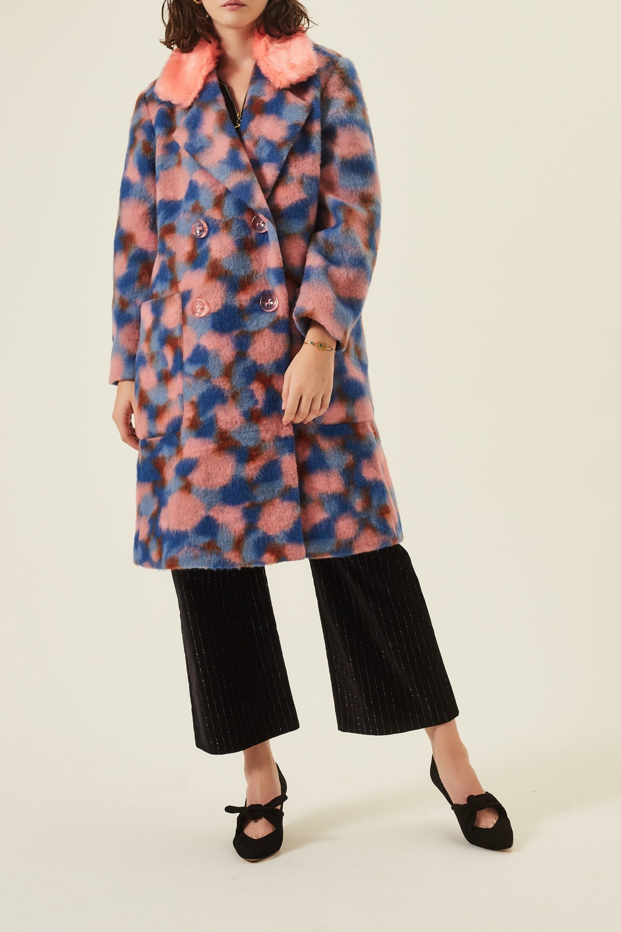Manteau Camo effet fourrure - Multicolore