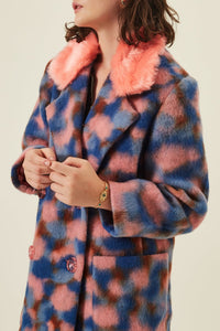 Manteau Camo effet fourrure - Multicolore