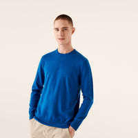 Pull fin à col rond en cachemire - English Blue