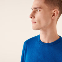 Pull fin à col rond en cachemire - English Blue