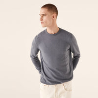 Pull fin à col rond en cachemire - Blue-Gray