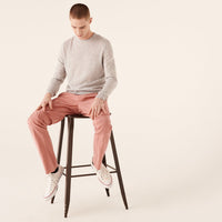 Pull fin à col rond en cachemire - Light Heather Gray