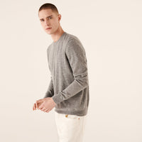 Pull fin à col rond en cachemire - Dark Heather Gray