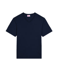T-shirt droit à col V - Indigo-Blue