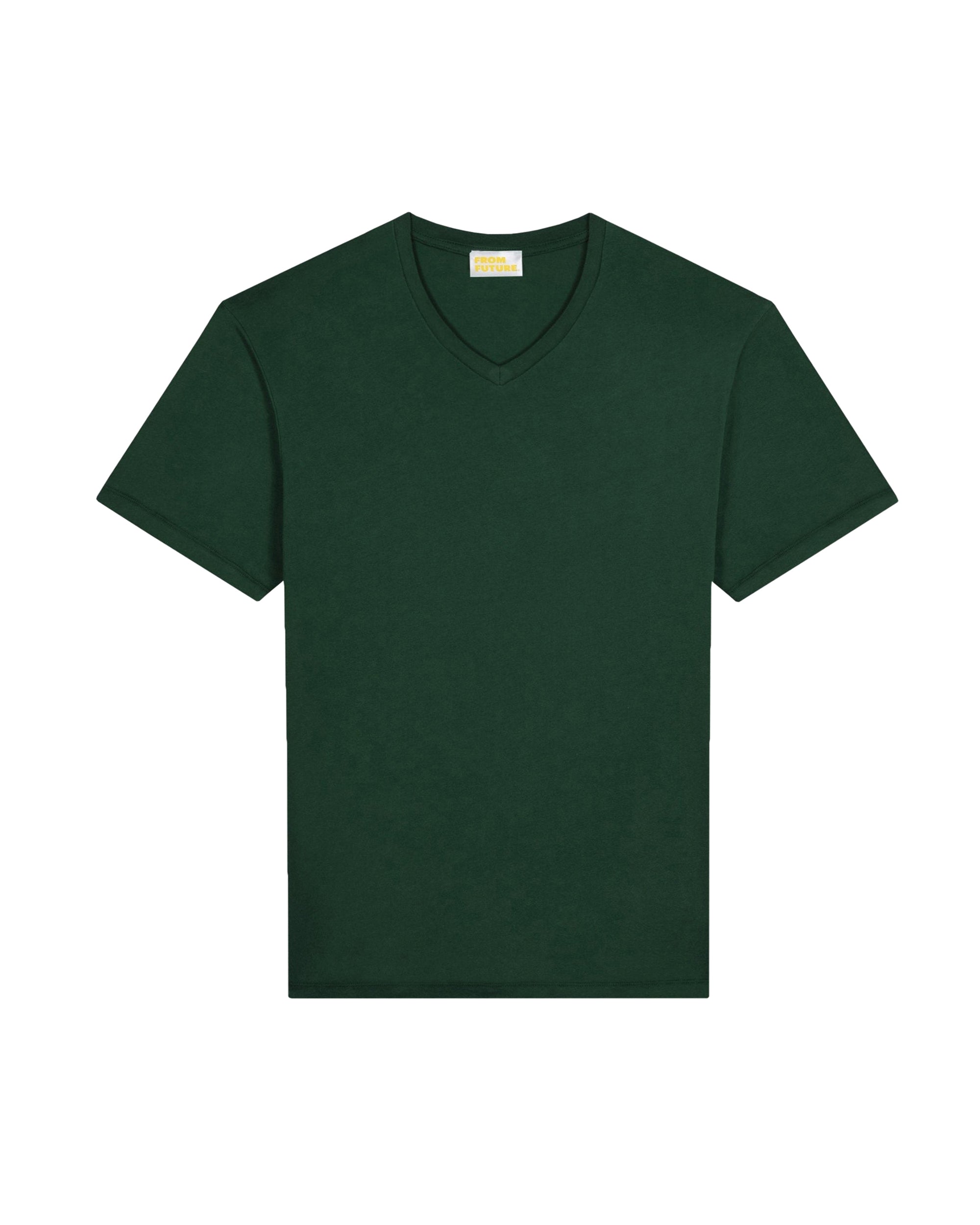 T-shirt droit à col V - English Green