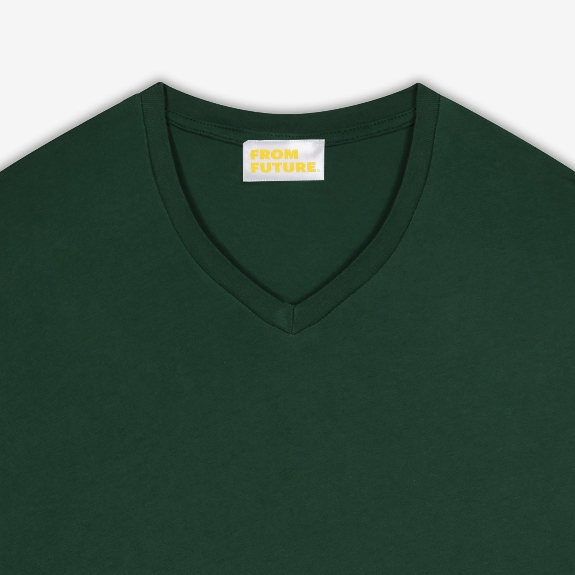 T-shirt droit à col V - English Green