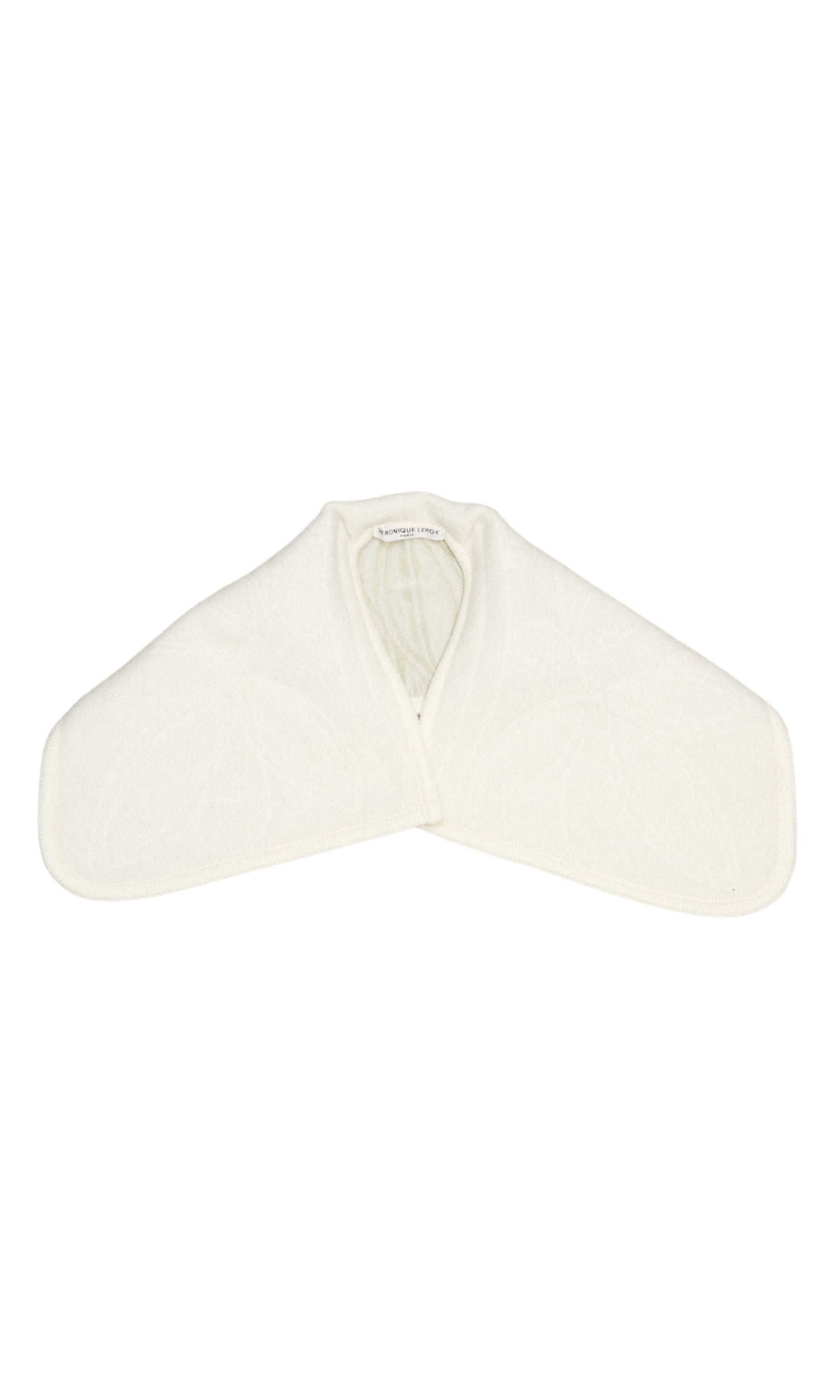Col en laine autrichienne et taffeta matelassés - Ivory almond