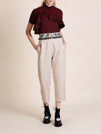 Pantalon Tartan en laine - Camel