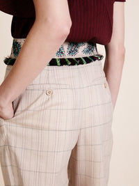 Pantalon Tartan en laine - Camel