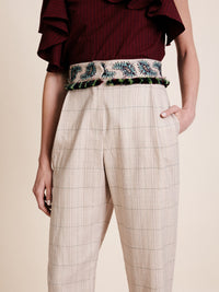 Pantalon Tartan en laine - Camel