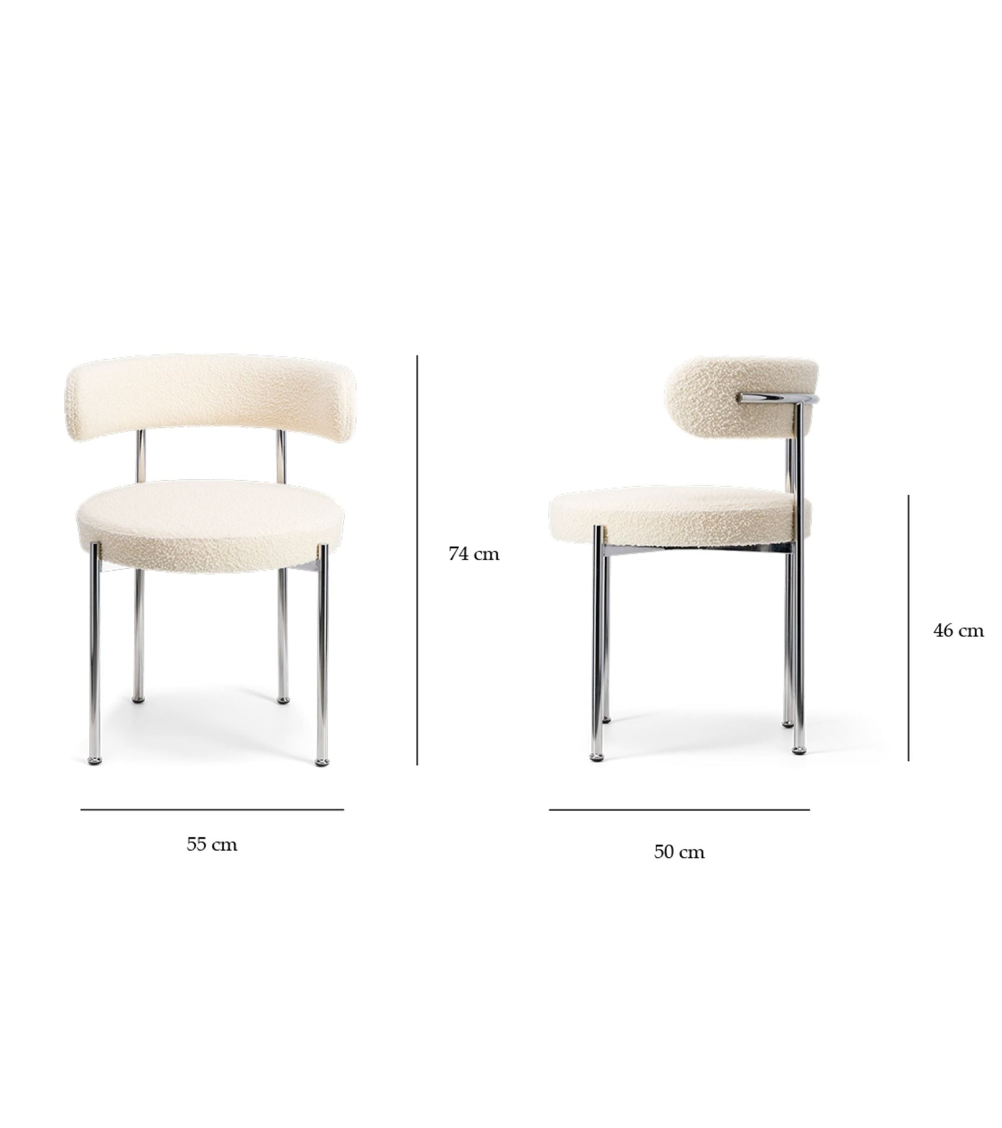 Chaise Libera en velours côtelé - Marron