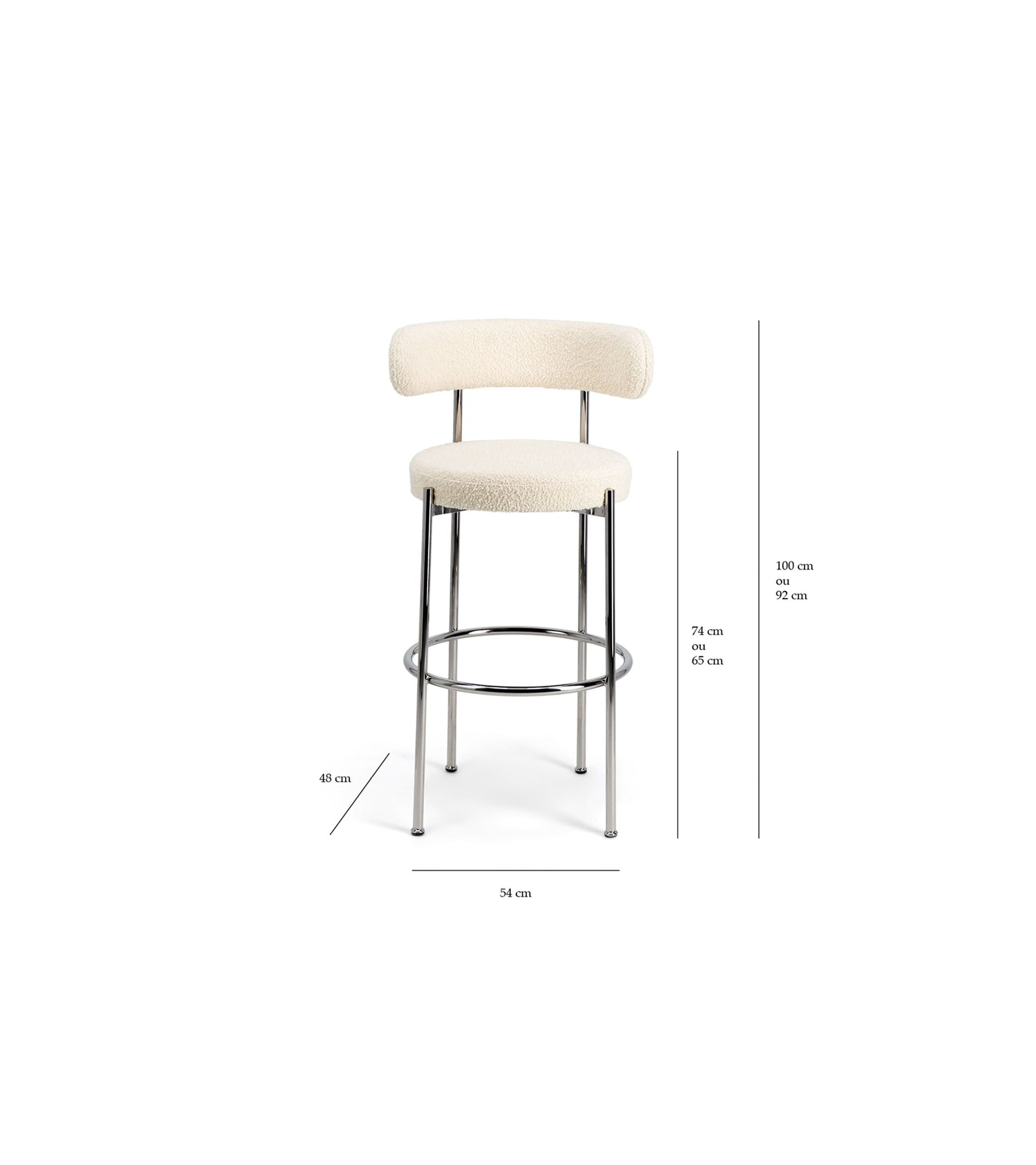 Chaise de bar Libera en velours côtelé - Marron