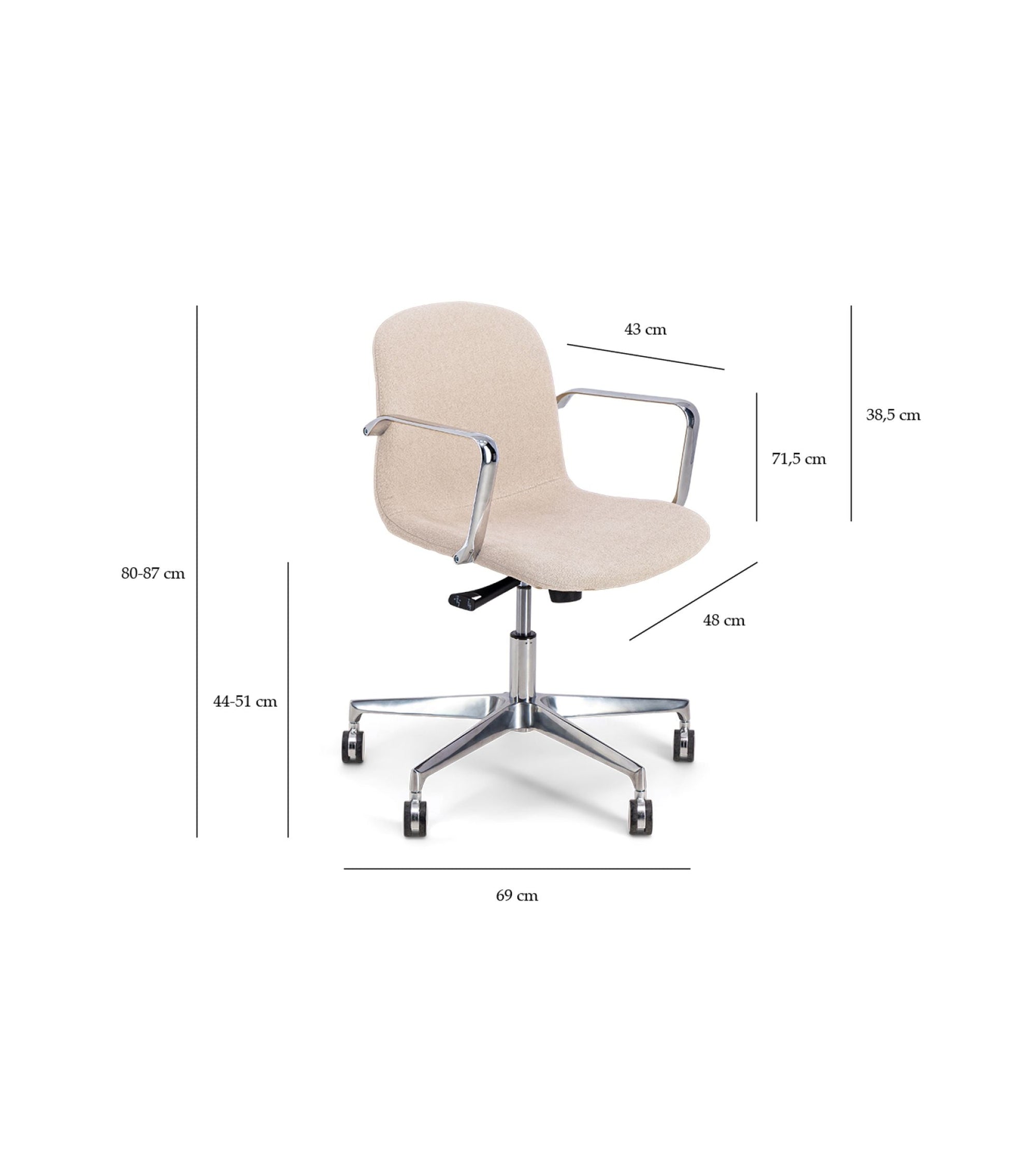 Chaise de bureau Osvaldo - Kaki