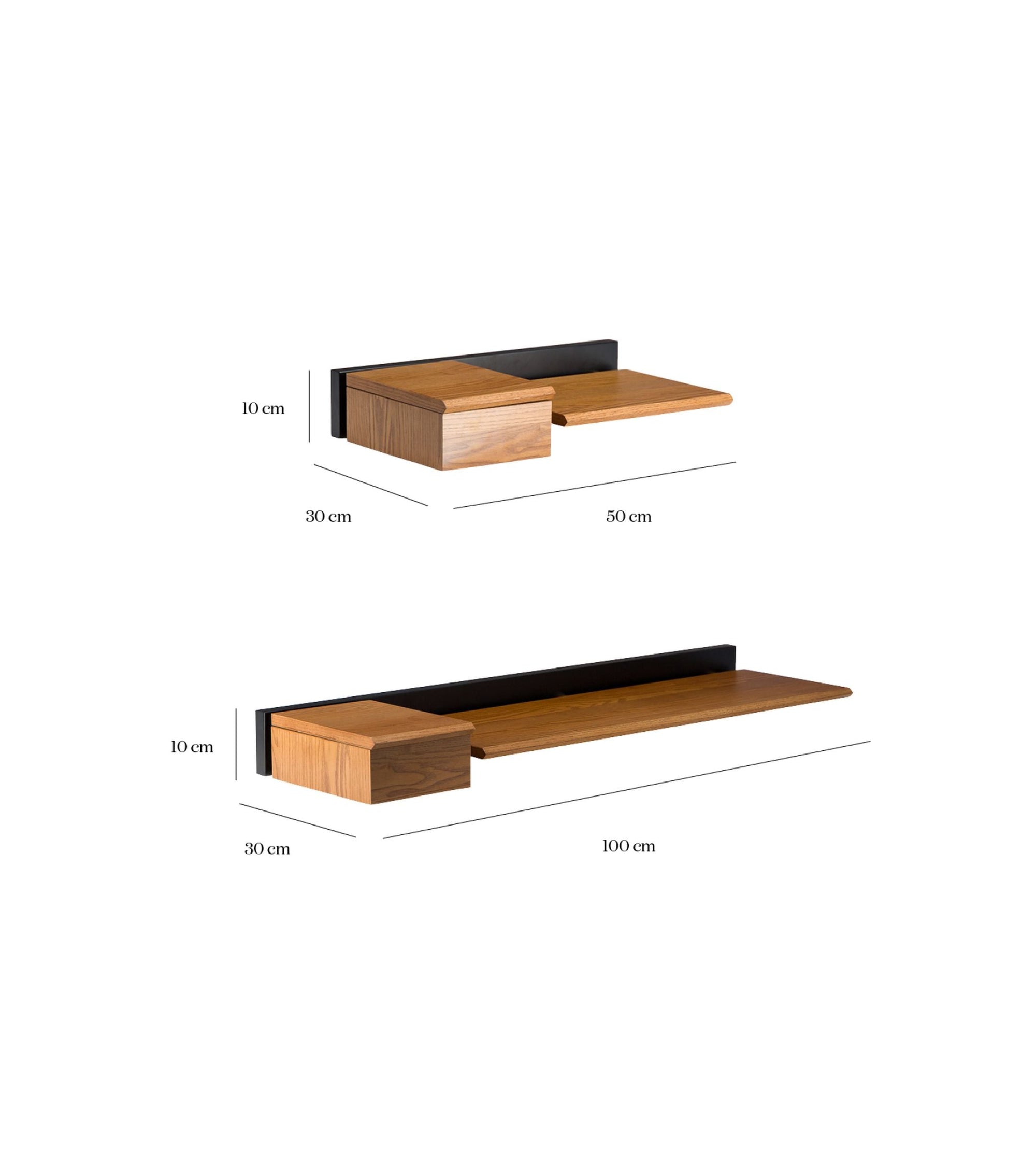 Grande console murale Sola en bois - Iroko