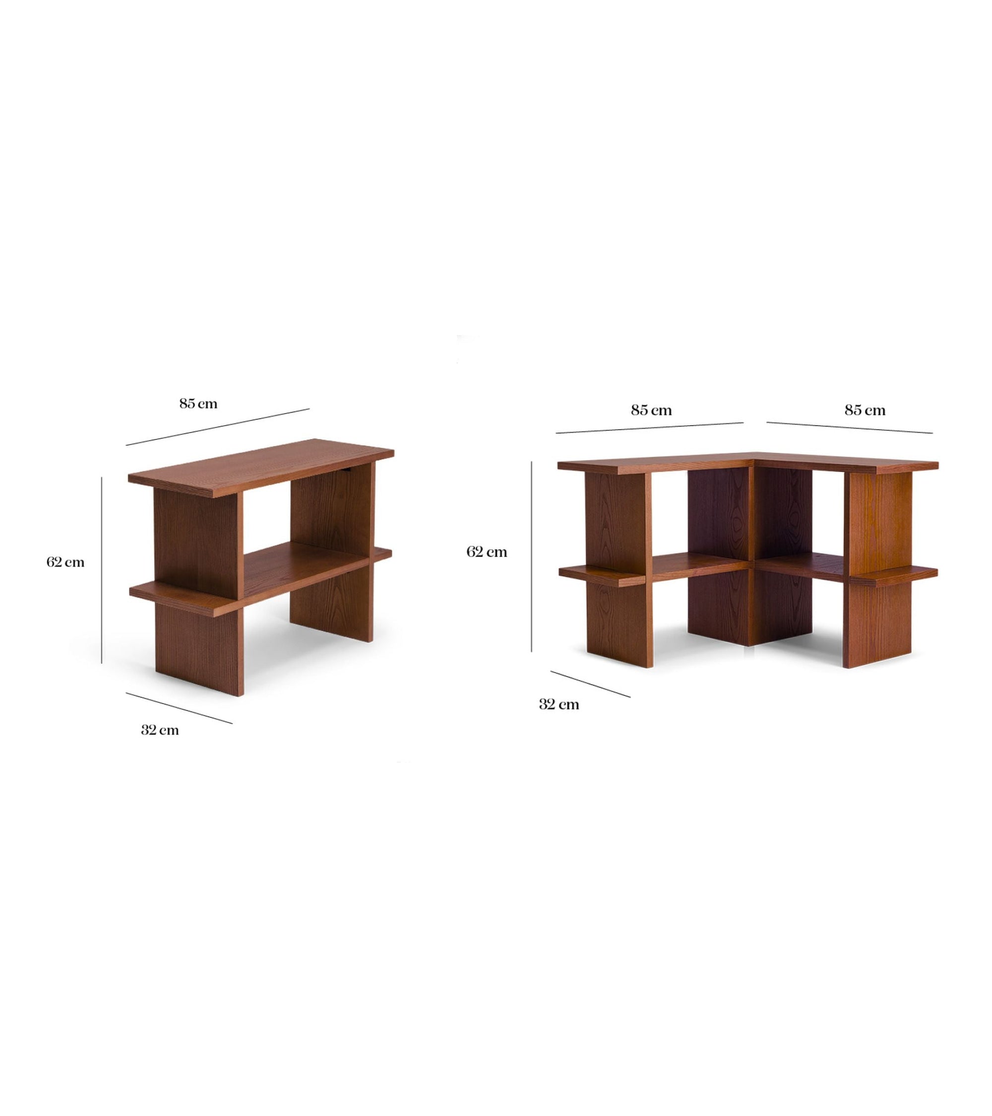 Étagère d'angle Mara en bois - Iroko