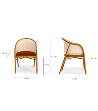 Fauteuil Cavallo en bois et cannage - Blanc crème
