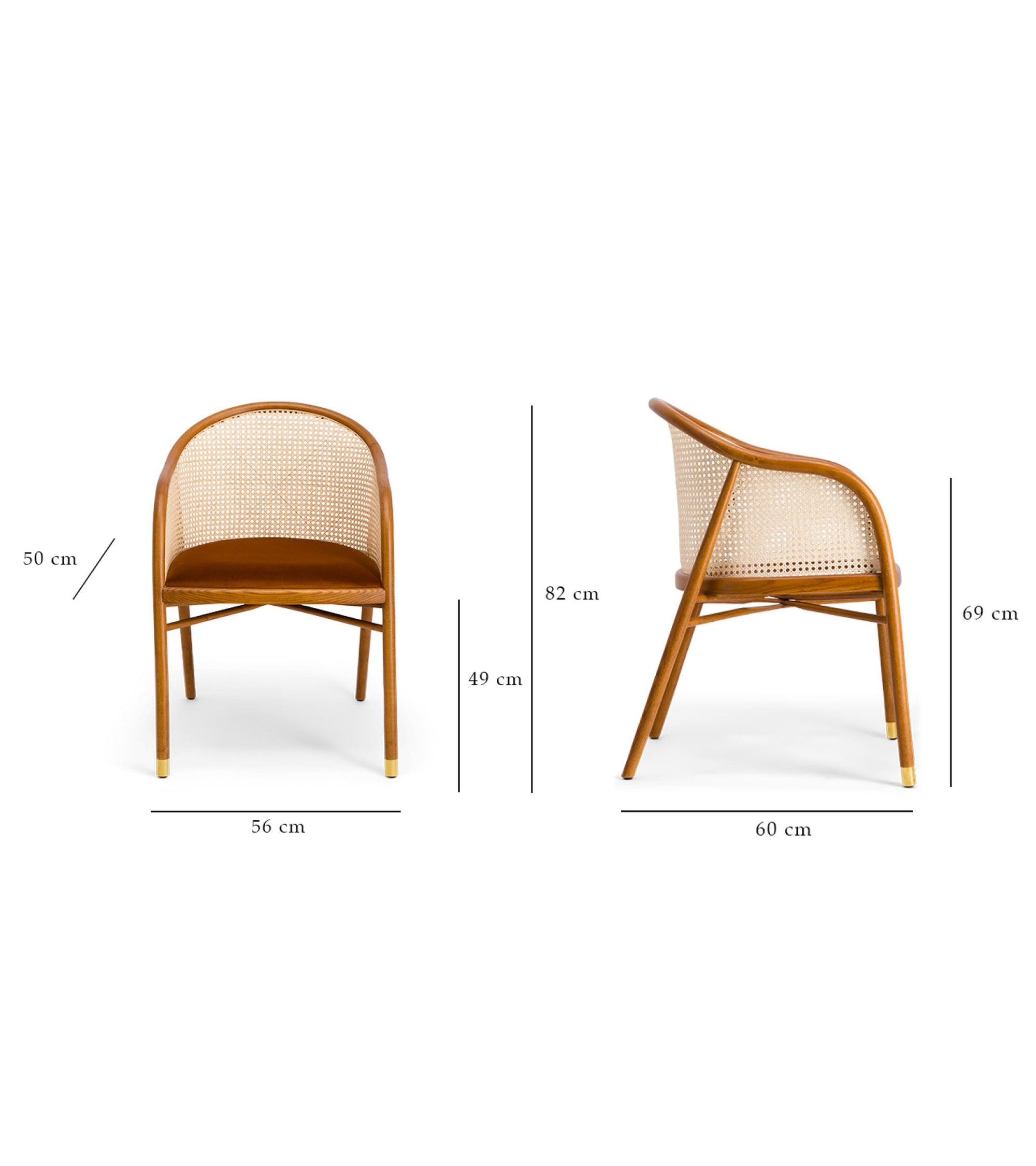 Fauteuil Cavallo en bois et cannage - Blanc crème
