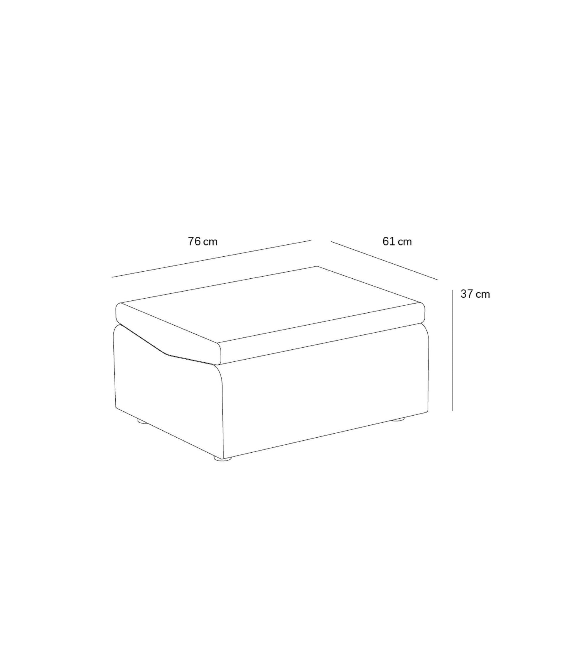 Pouf rectangulaire Aldo - Brique