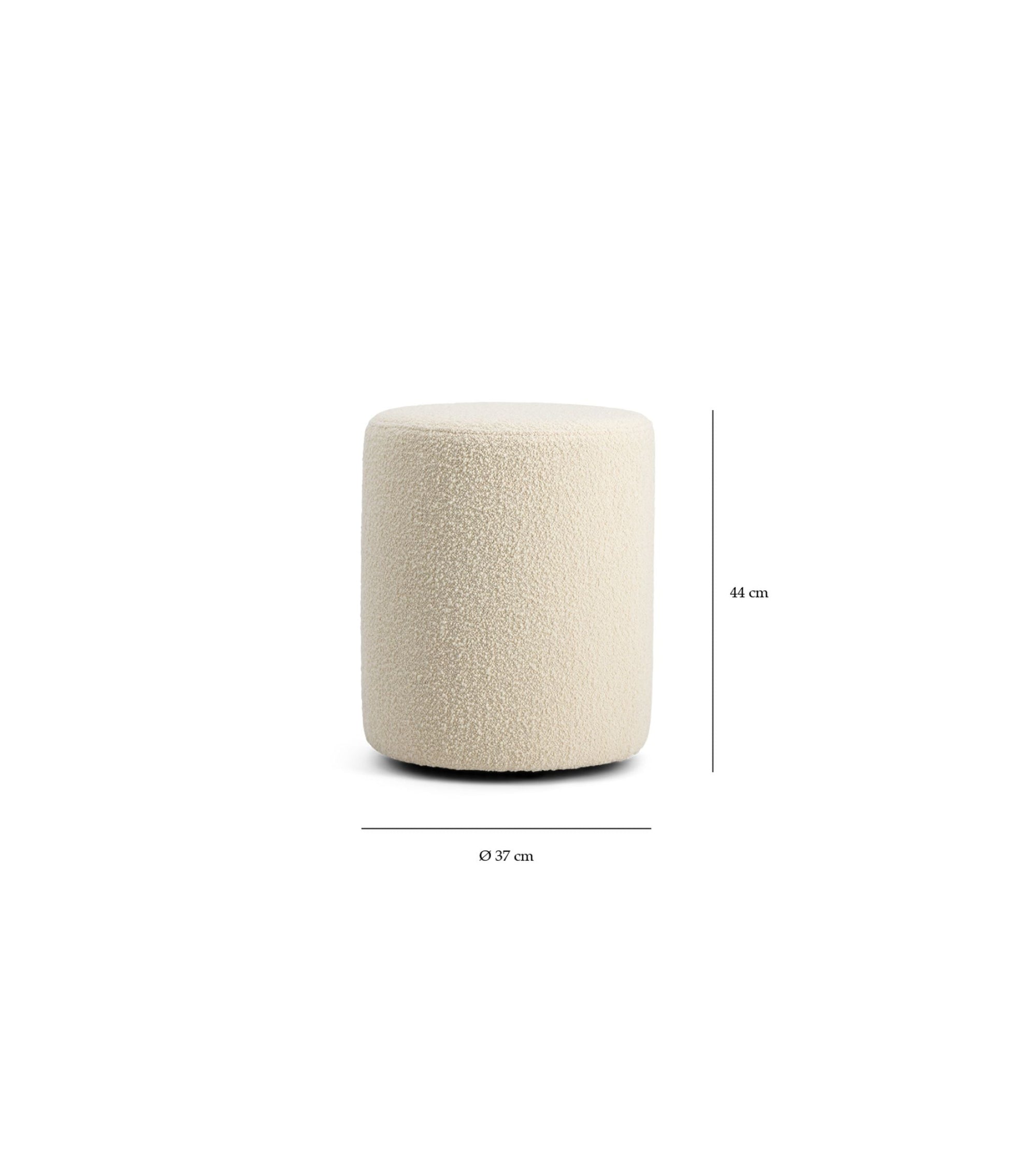 Pouf Mobile en laine bouclée - Blanc crème