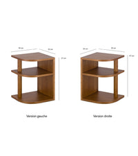 Table d'appoint Opera côté droit en bois - Iroko