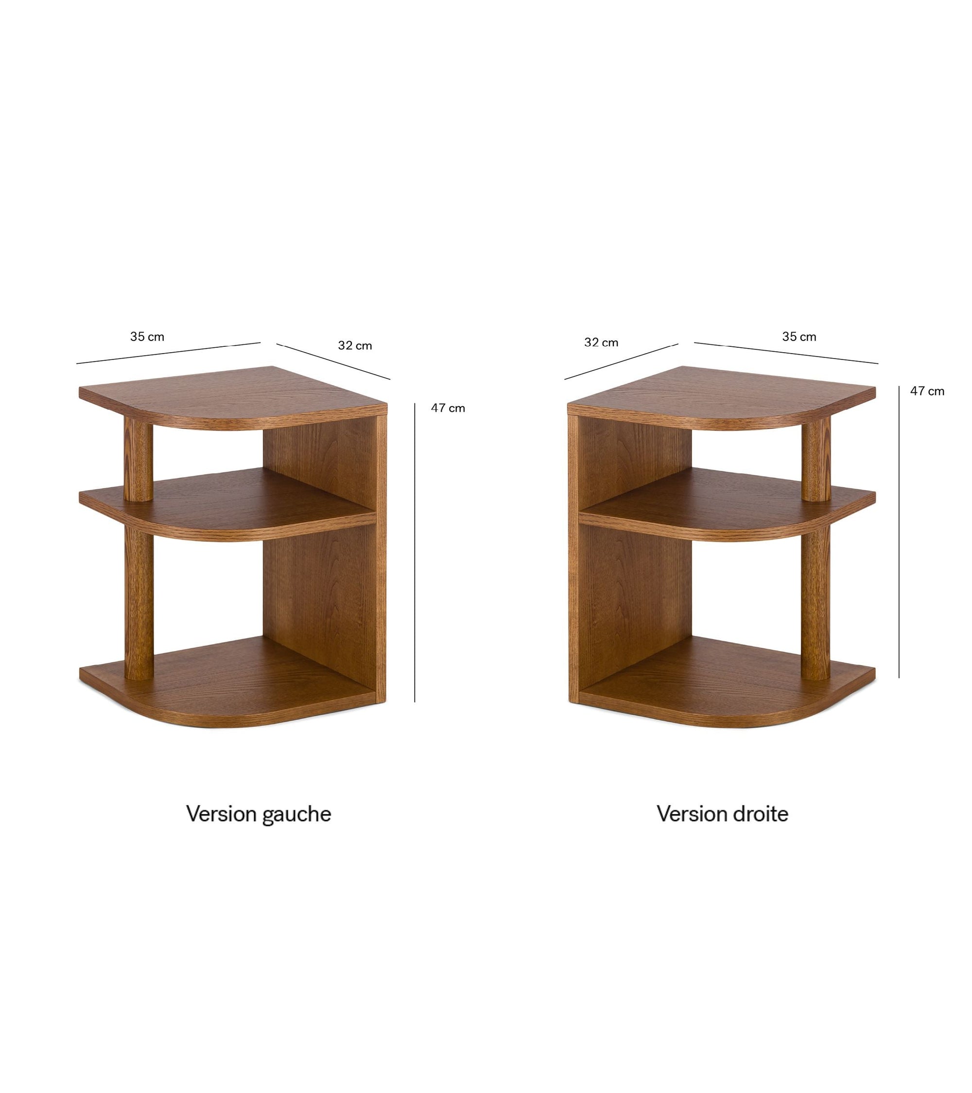 Table d'appoint Opera côté gauche en bois - Iroko