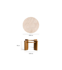 Table basse ronde Carlotta en bois - Iroko