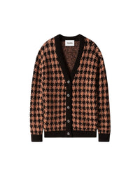 Cardigan Rovan bouclé pied-de-poule - Pink Brown