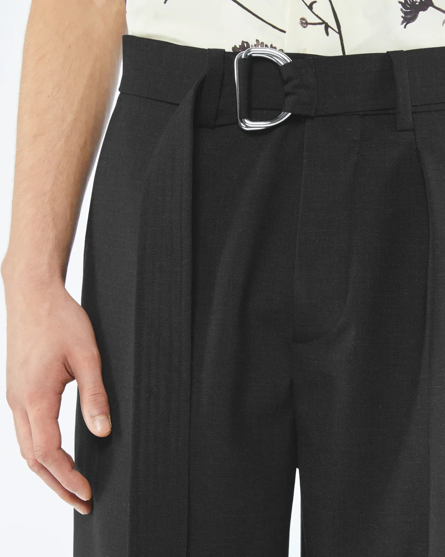 Pantalon Bento large à ceinture - Taupe Melange