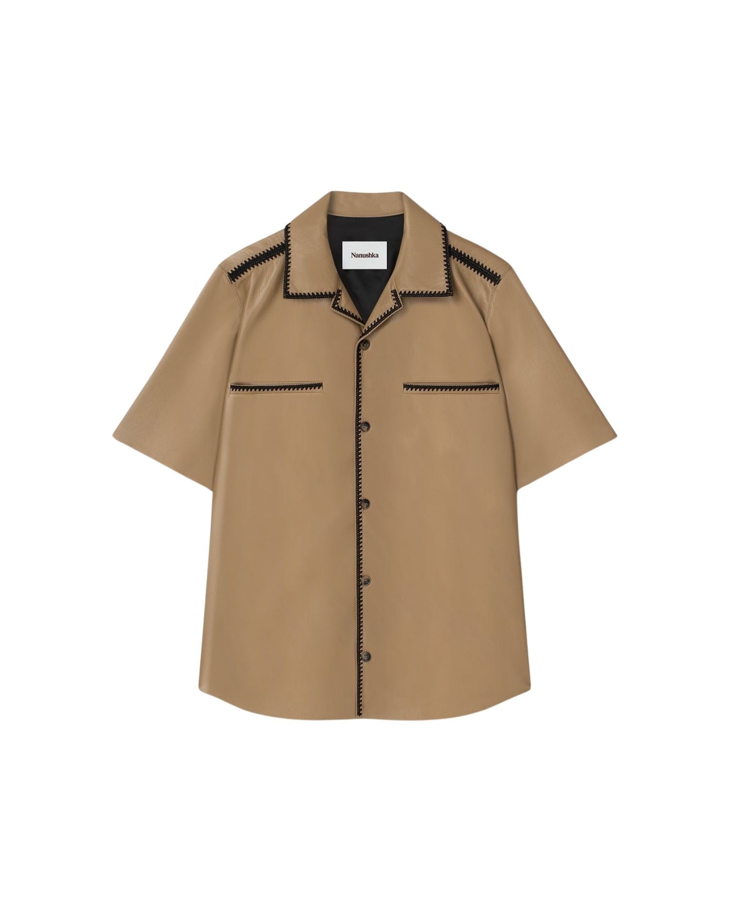 Chemise Julian - Muted Khaki & Black Stitch