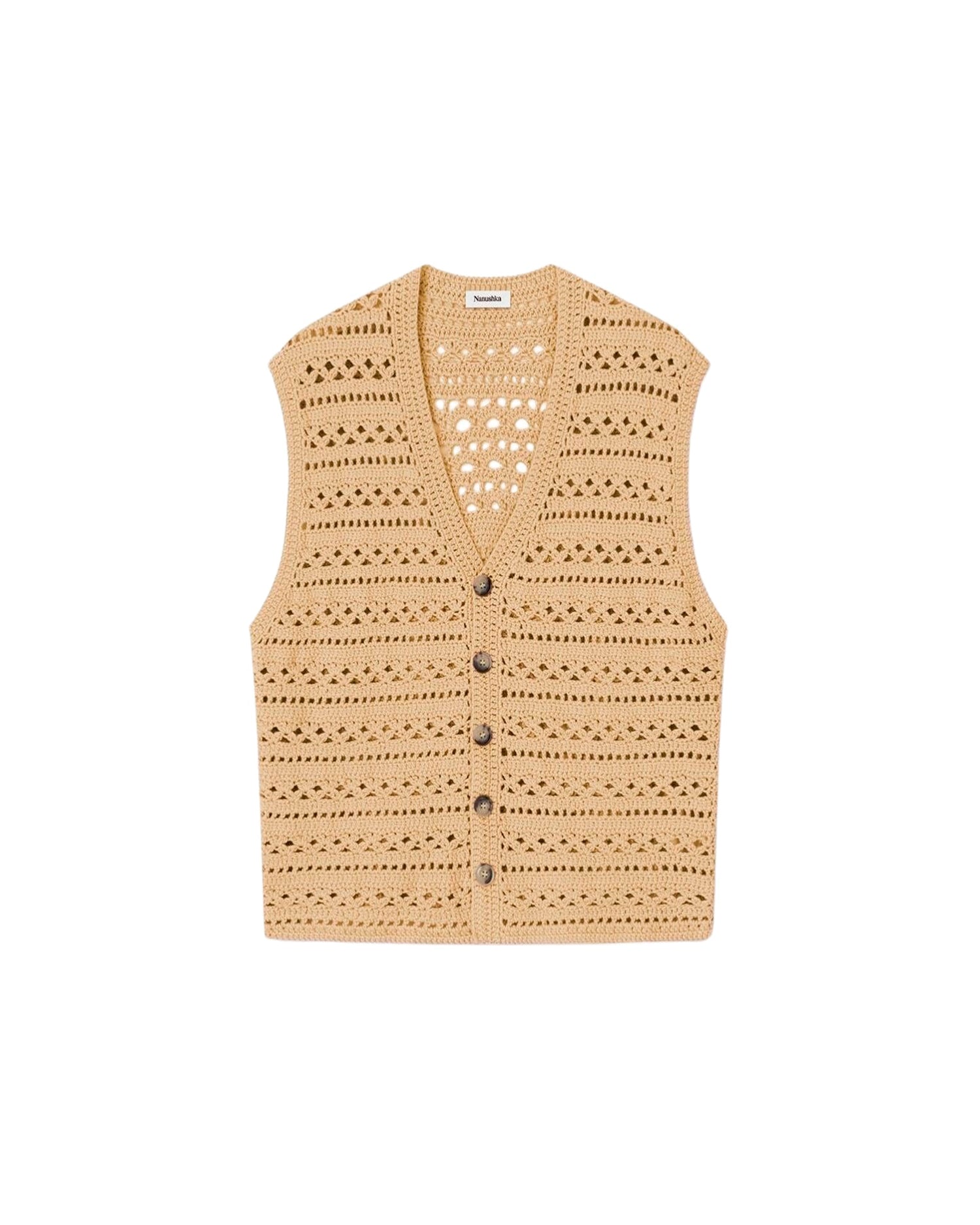 Gilet Andor en tricot crocheté - Beige