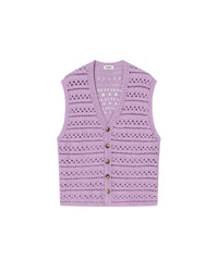 Gilet Andor en tricot crocheté - Lilac