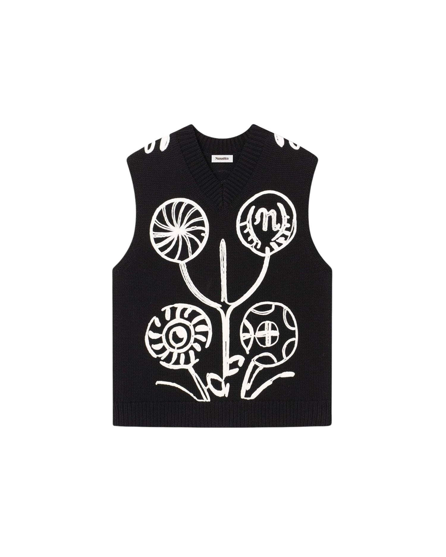 Gilet Josias brodé - Natural & Black