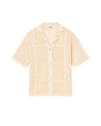 Chemise Talissa texturée en crochet de papier - Creme
