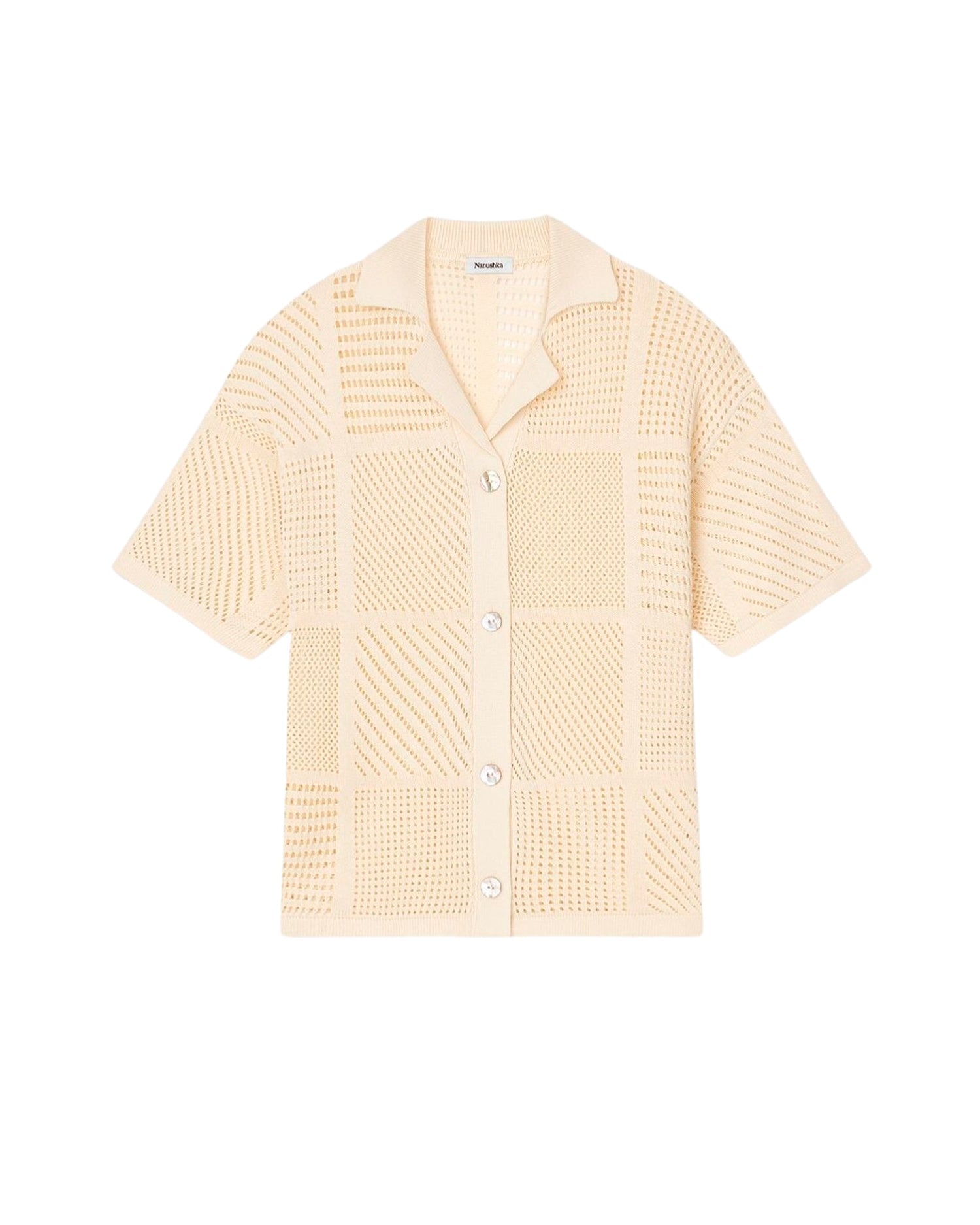 Chemise Talissa texturée en crochet de papier - Creme