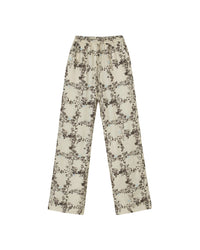 Pantalon Jarine en soie imprimé - Floral Frame Brown
