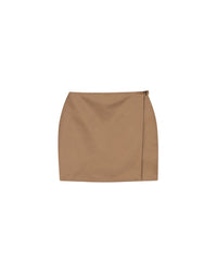 Mini jupe Svana enveloppante - Fossil Brown