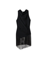 Débardeur Kori à franges en satin - Black
