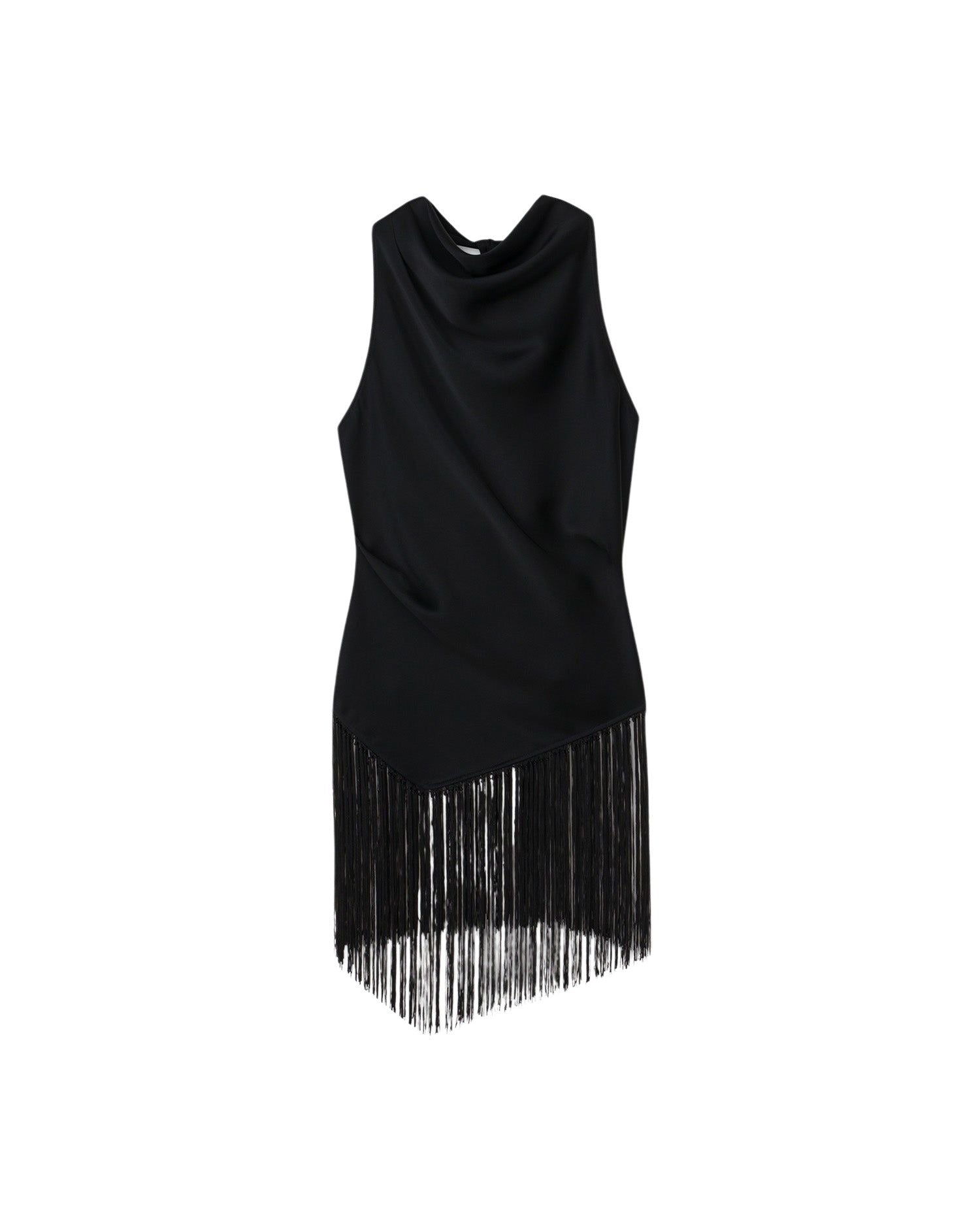 Débardeur Kori à franges en satin - Black
