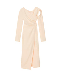 Robe froncée Weslyn asymétrique - Vanilla