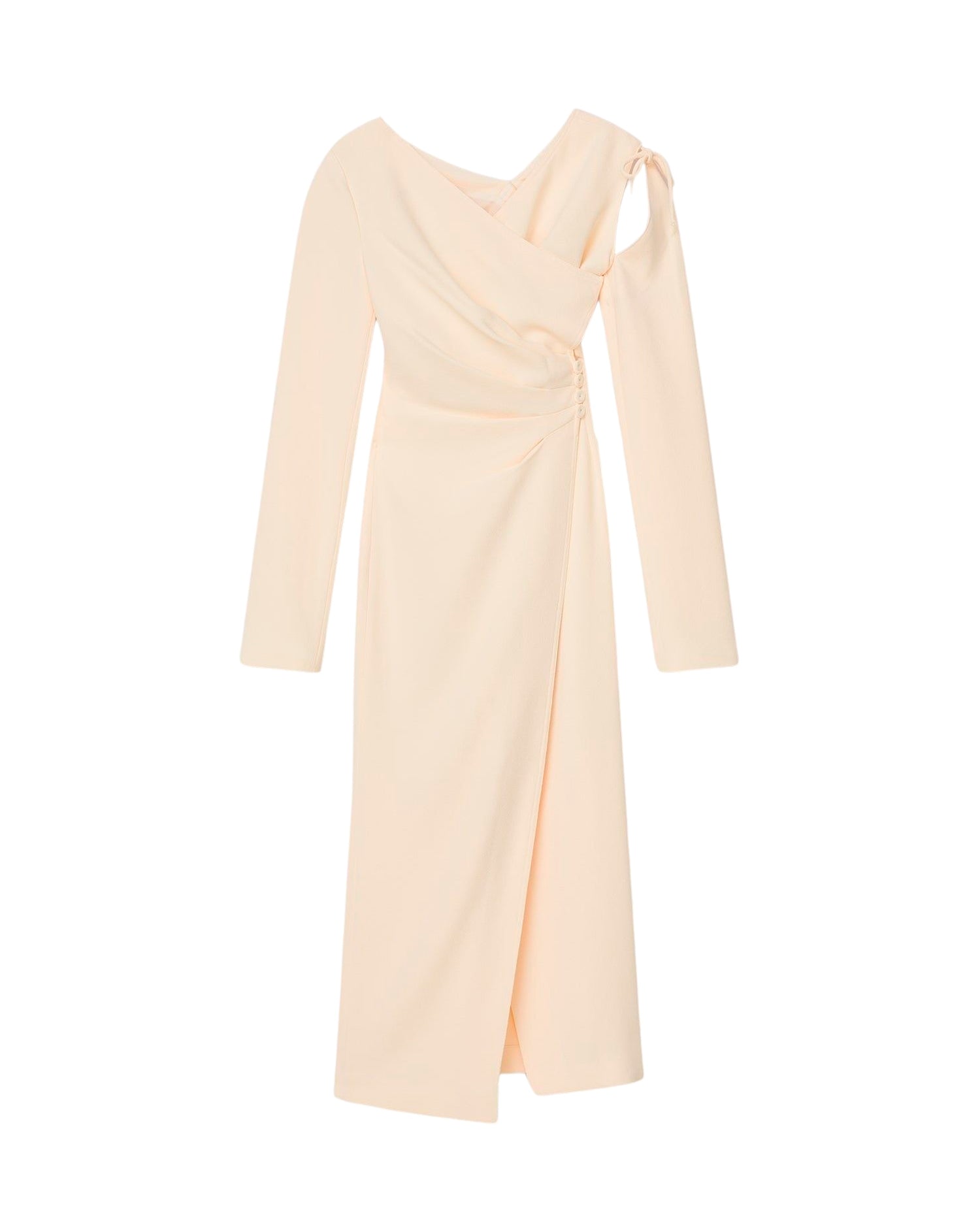 Robe froncée Weslyn asymétrique - Vanilla