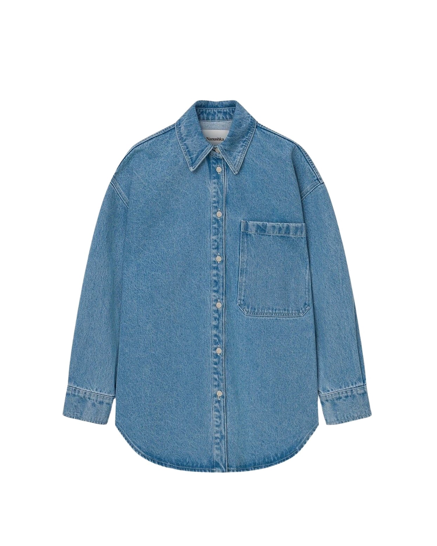 Chemise Aarna à monogramme délavée - Light Wash