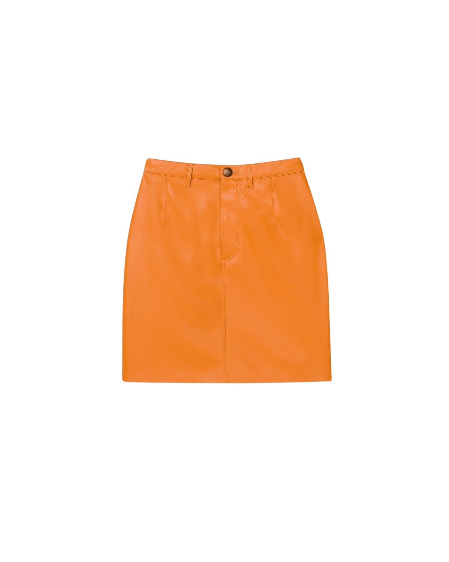 Mini jupe Venne en cuir végétalien - Orange