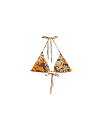 Haut de bikini Caia triangle - Arte Povera Floral Orange