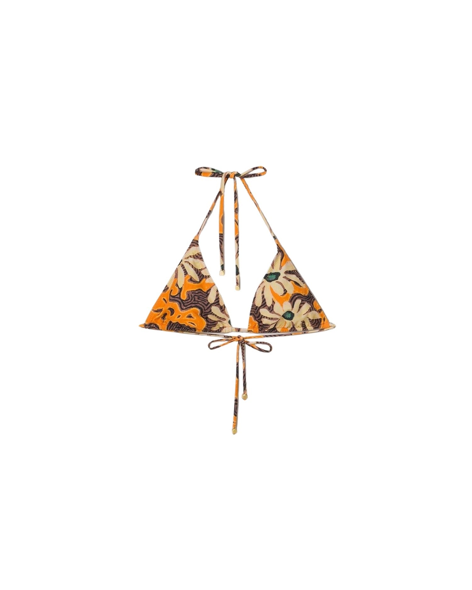 Haut de bikini Caia triangle - Arte Povera Floral Orange