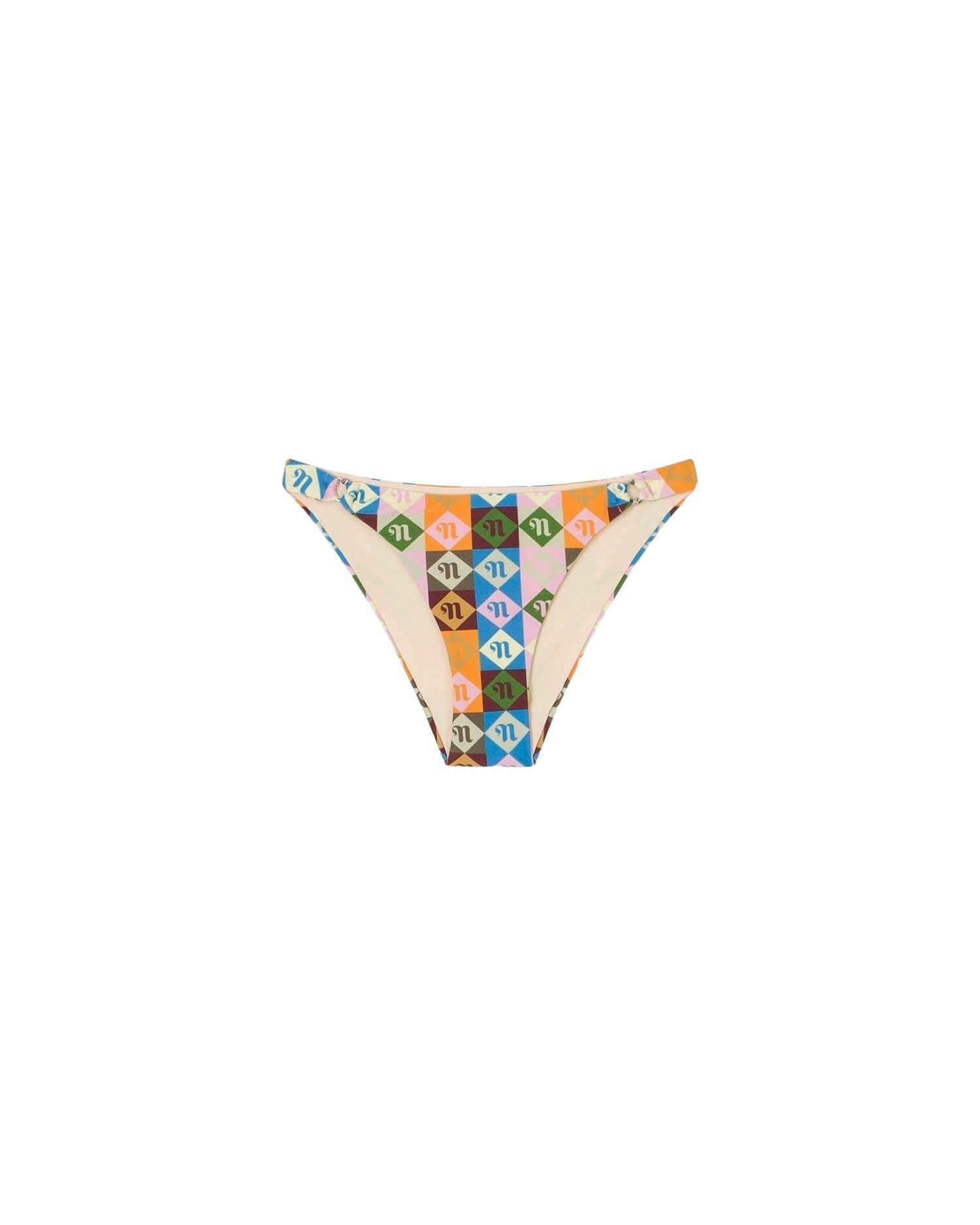 Bas de bikini Ylva à taille basse - Diamond Check Multi