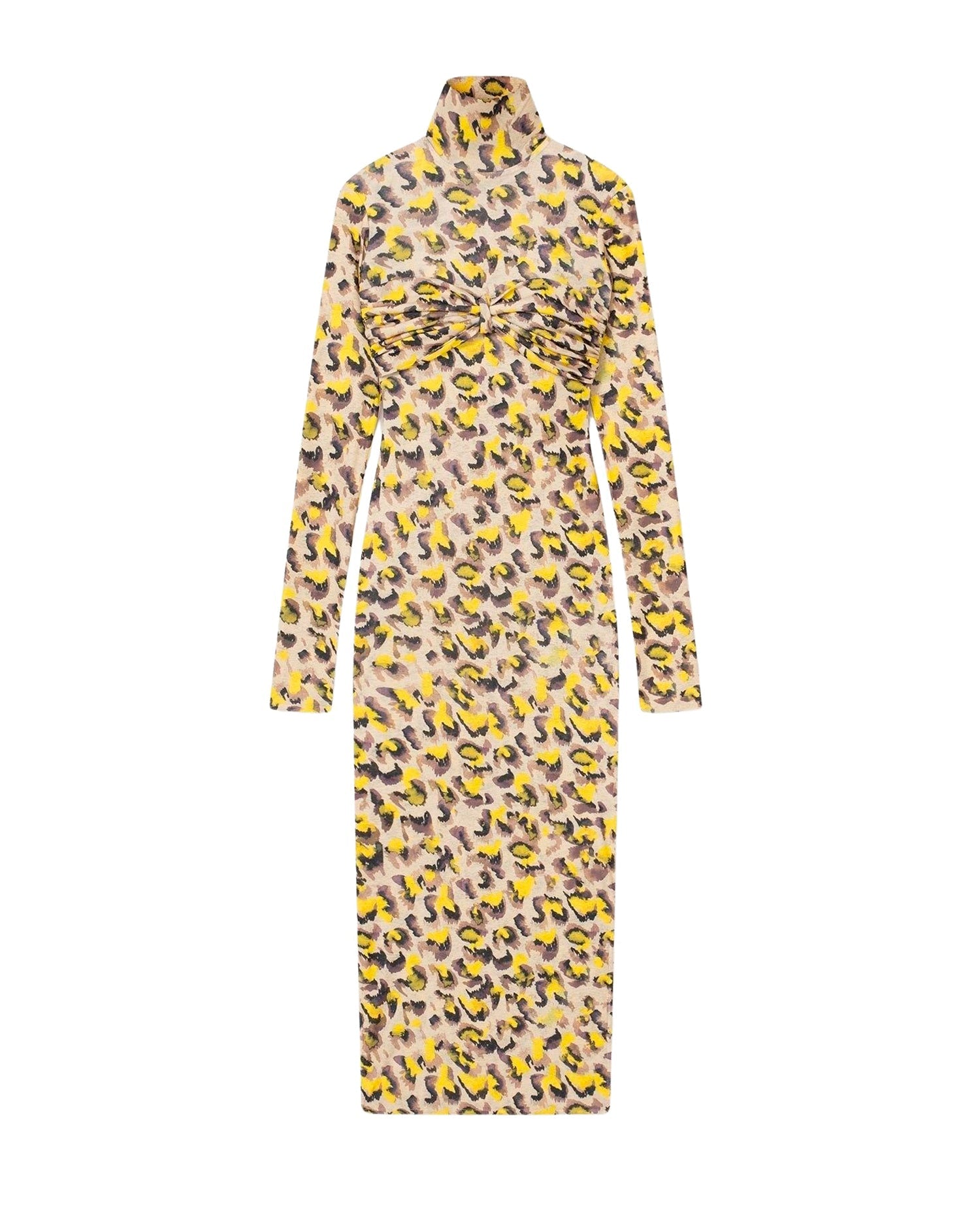 Robe midi Manja en maille - Watercolor Leopard