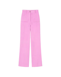 Pantalon Finja slim en laine double - Pink