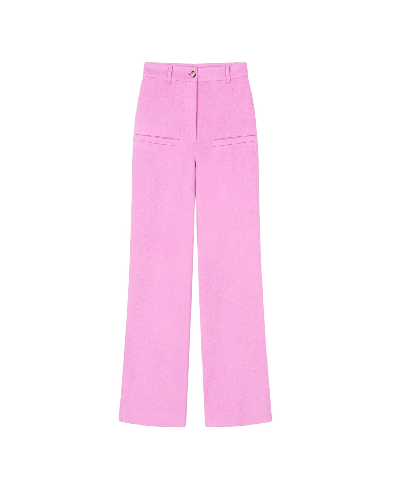 Pantalon Finja slim en laine double - Pink