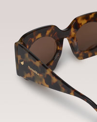 Lunettes de soleil Cathi ovales oversize - Dark Amber